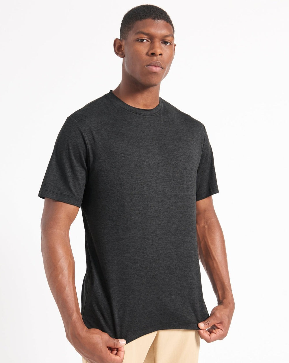 T-Shirt Ben Sherman Performance Stretch Marl Noir | XJP-54051725